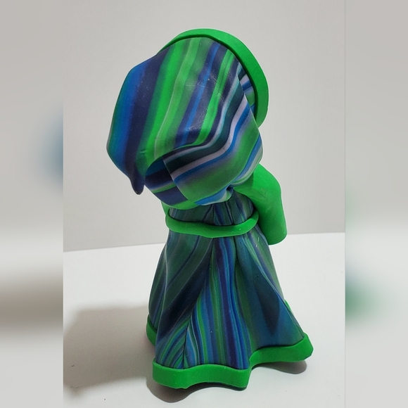 Vintage Small Fry sculpture little wizard with green cloak art Folk Art - Picture 3 of 13